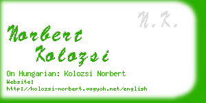 norbert kolozsi business card